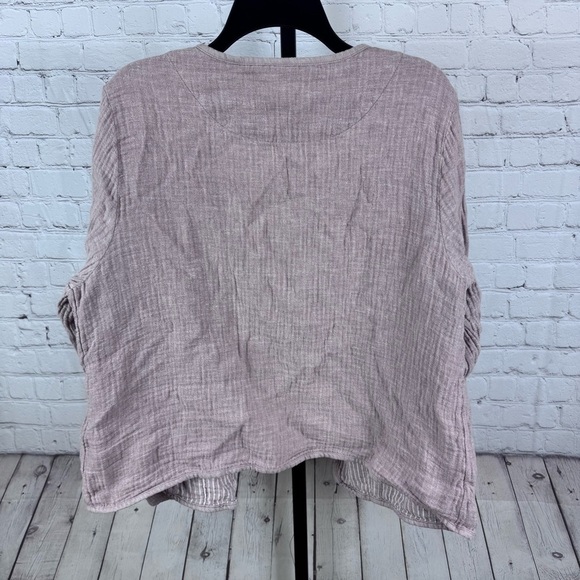 Tahari Linen and Cotton Blend Gauze Dusty Rose Open Front Lightweight Blazer XL - Picture 6 of 6